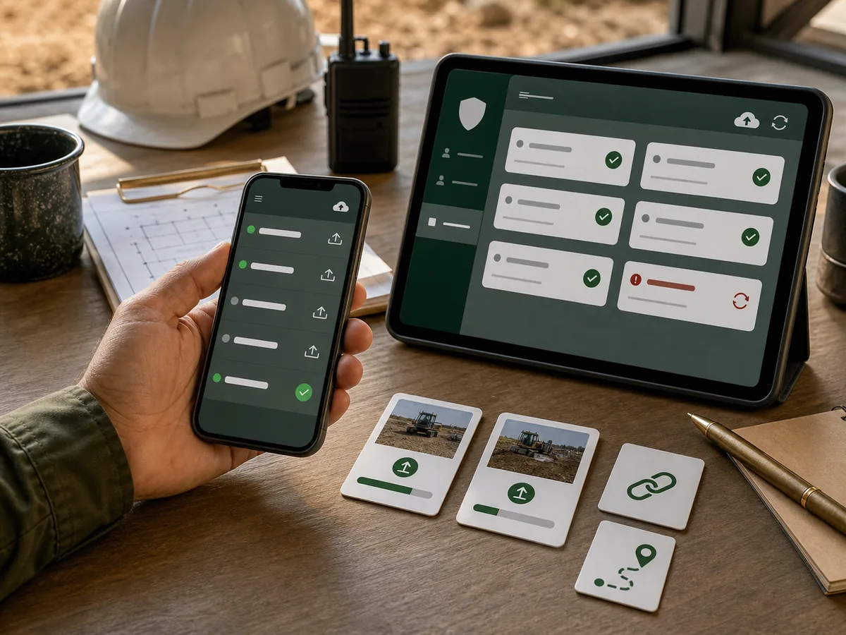 Field phone workflow synced with an existing business dashboard